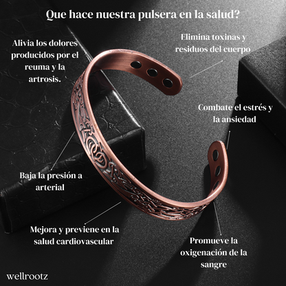 VitalCobre- Pulsera de Cobre Puro 99% + Anillo de Cobre Puro 99%