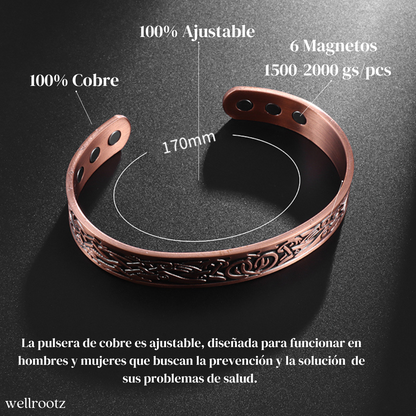 VitalCobre- Pulsera de Cobre Puro 99% + Anillo de Cobre Puro 99%